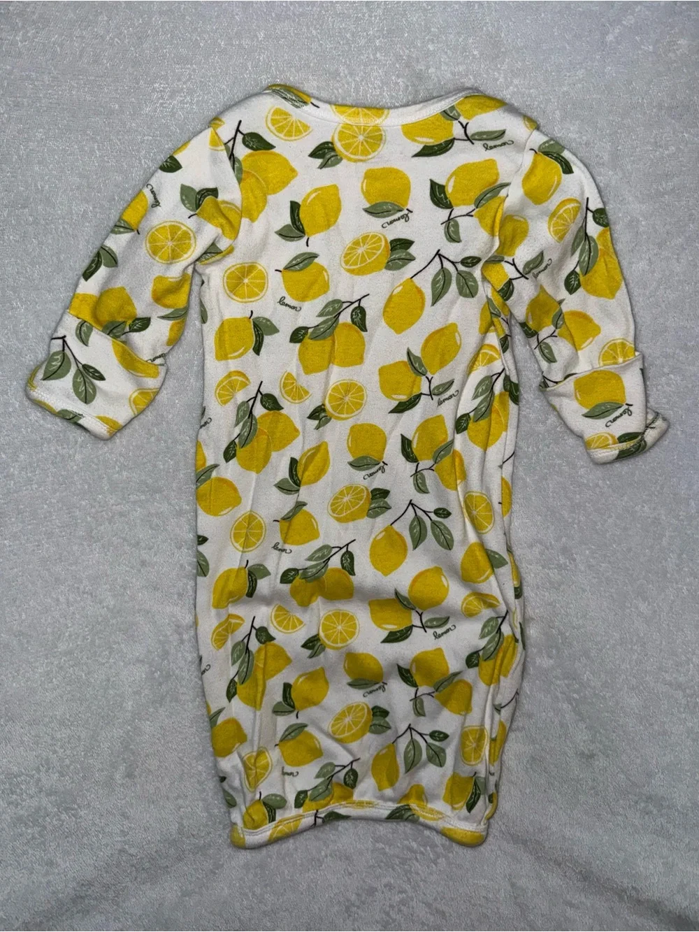 Hudson Baby white lemons 0-6 months cotton sleep gown and
